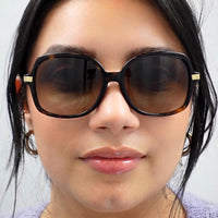 Michael Kors Sunglasses Adrianna II 2024 316011 Black Gold Light Grey Gradient