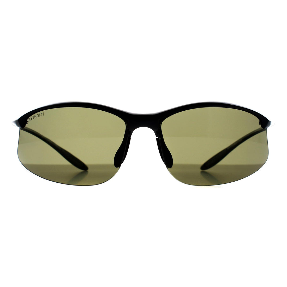 Serengeti Sunglasses Maestrale 7712 Shiny Black Polarized PhD2.0 555nm Green