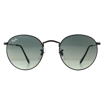 Ray-Ban Sunglasses Round Flat Lenses 3447N 002/71 Black Grey Gradient 50mm