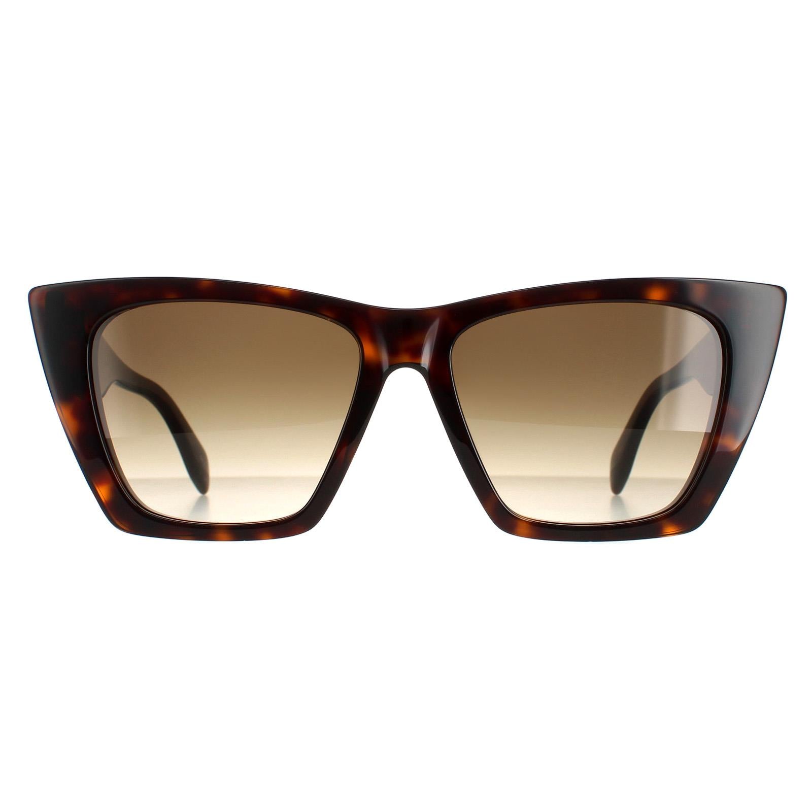 Alexander McQueen Sunglasses AM0299S 002 Dark Havana Brown Gradient
