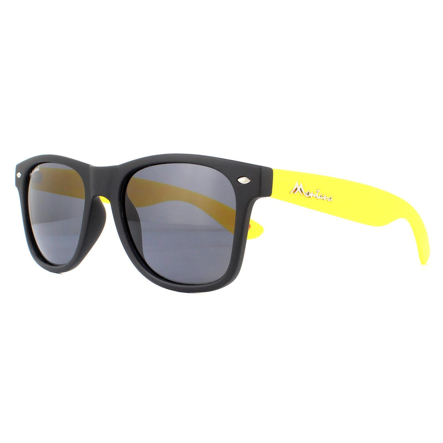 Montana Sunglasses MP40 F Black with Yellow Rubbertouch Black Polarized