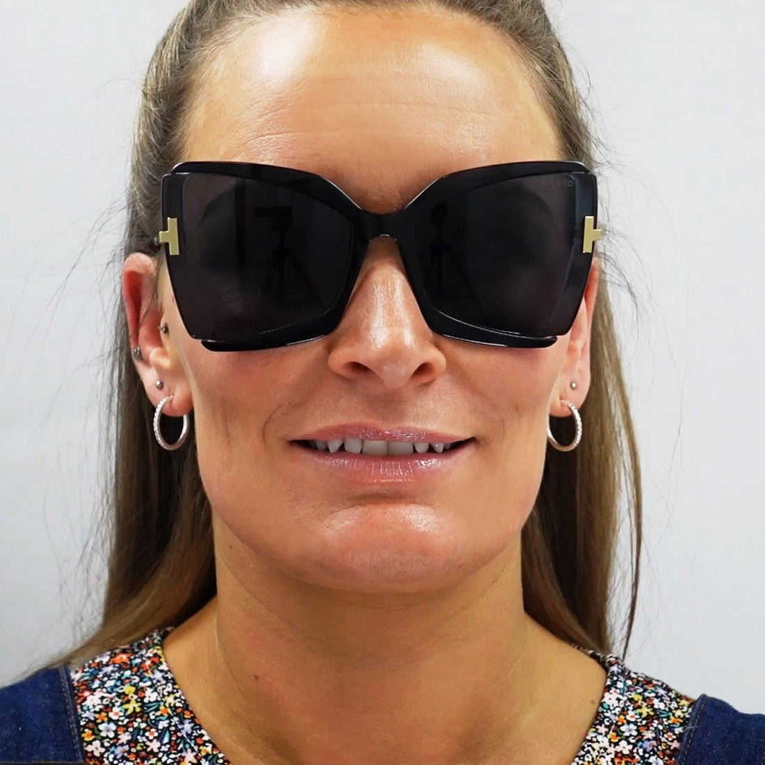 Tom Ford Sunglasses Gia FT0766 57G Shiny Beige Brown Mirror
