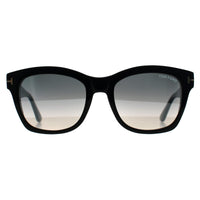 Tom Ford Sunglasses Lauren FT0614 01C Shiny Black Grey Mirrored