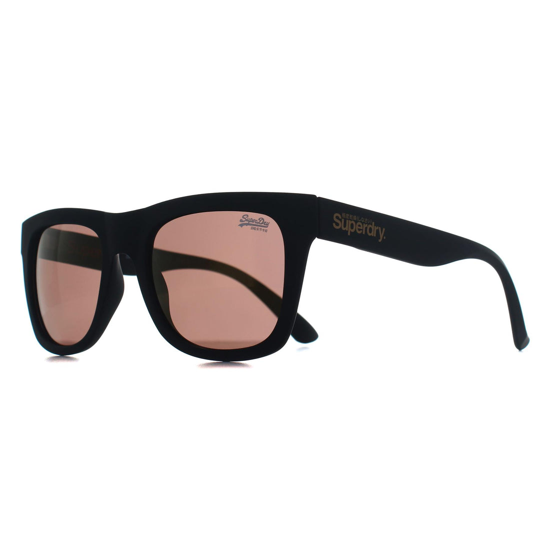 Superdry Sunglasses SDS Byronville 104 Matte Black Brown Gold Mirror