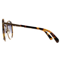 Salvatore Ferragamo Sunglasses SF207S 766 Amber Gold Tortoise Blue Gradient