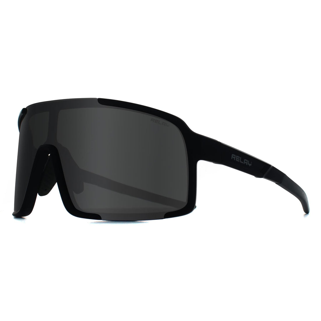 Relay Shield Unisex Matte Black and Grey Silver Mirror Polarized Endgame Sunglasses