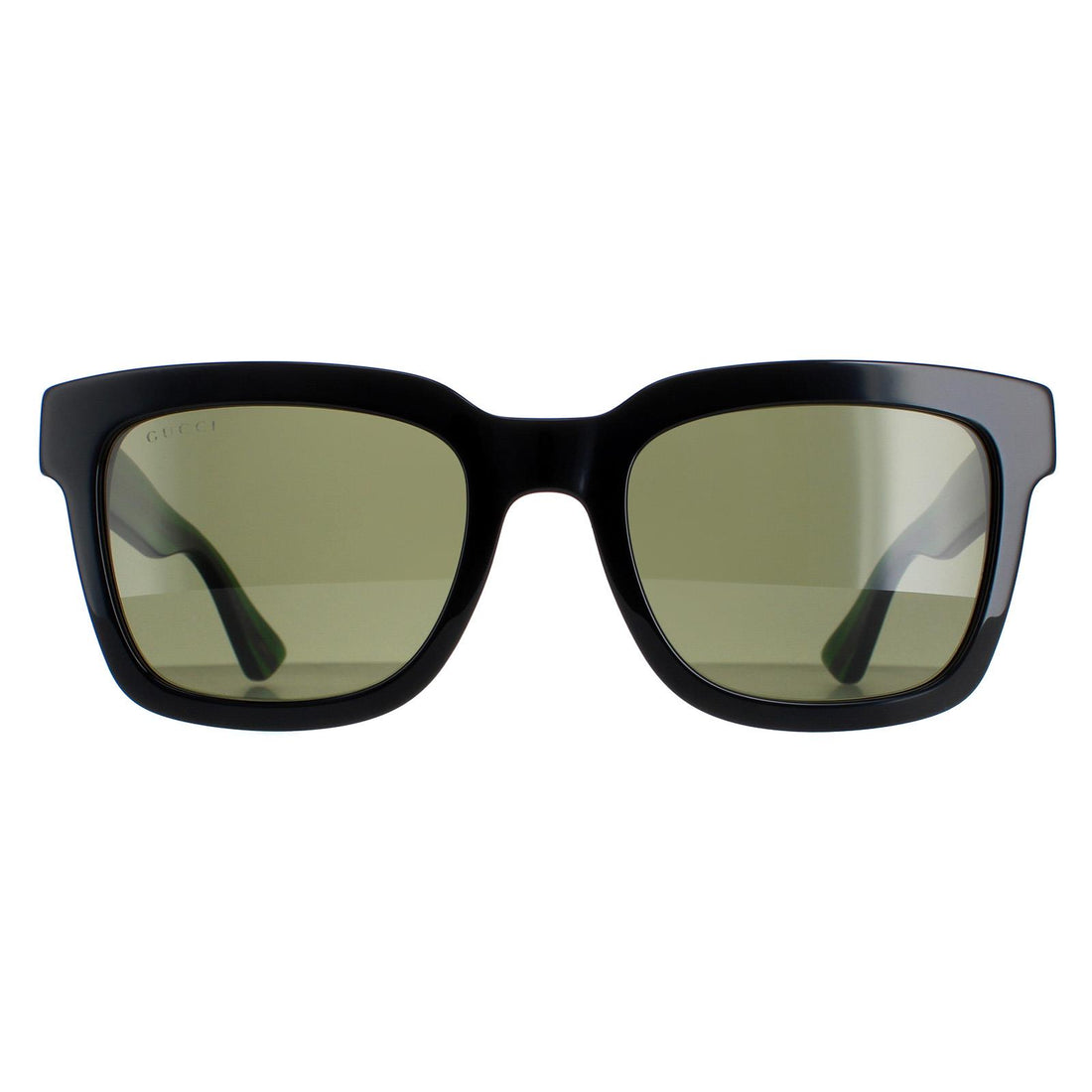 Gucci Sunglasses GG0001SN 002 Black and Green With Red Stripe Green