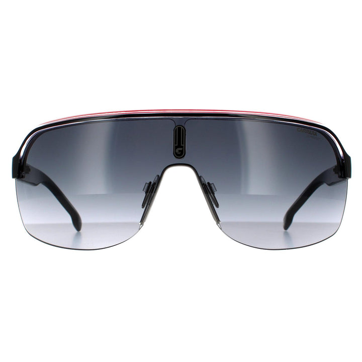 Carrera Sunglasses Topcar 1/N T4O 9O Black Crystal White Red Dark Grey Gradient
