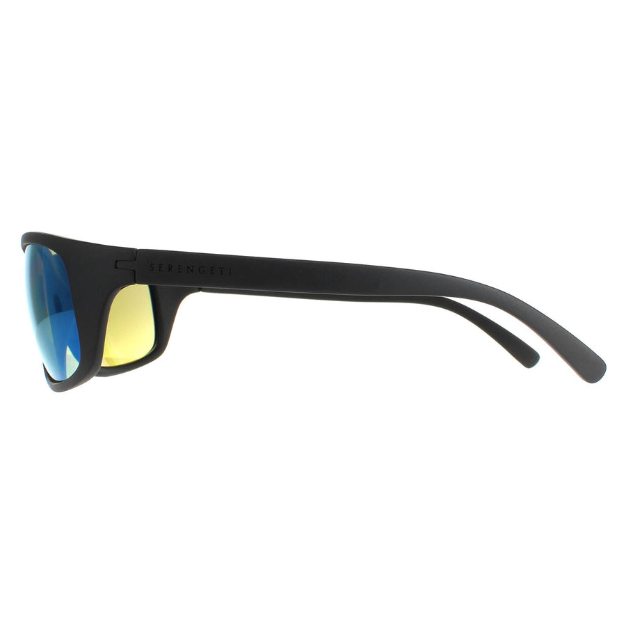 Serengeti Sunglasses Bormio SS009002 Matte Black Saturn Polarized 555nm Blue