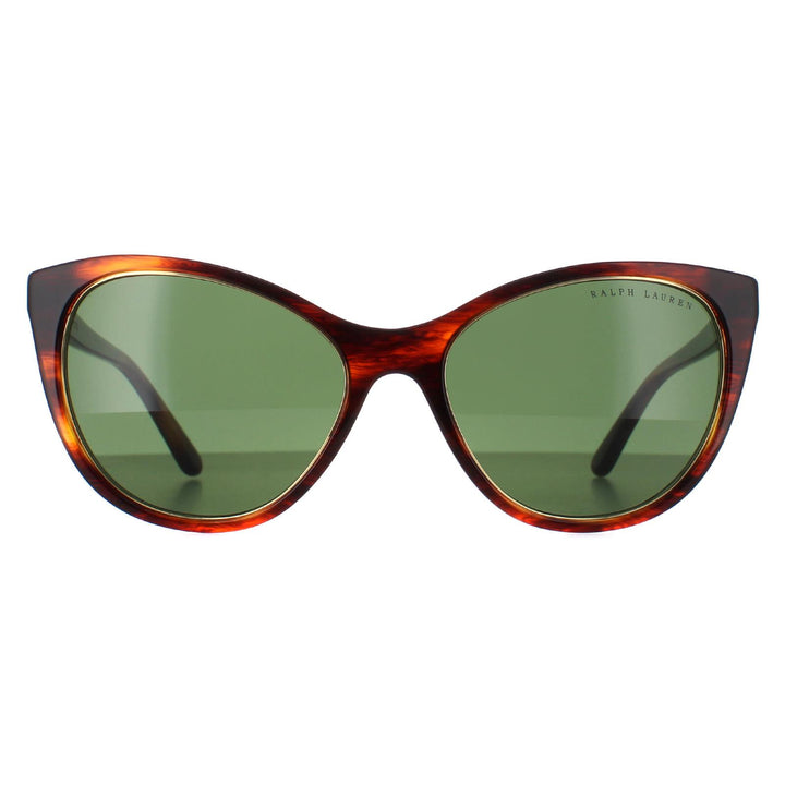 Ralph Lauren RL8186 Sunglasses Shiny Striped Havana / Bottle Green