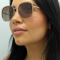 INVU Sunglasses B1018 C Gold Beige Brown Polarized