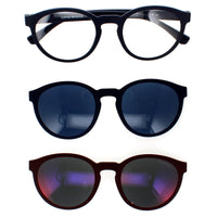 Emporio Armani Sunglasses EA4152 56691W Matte Blue Clear with Sun Clip-ons