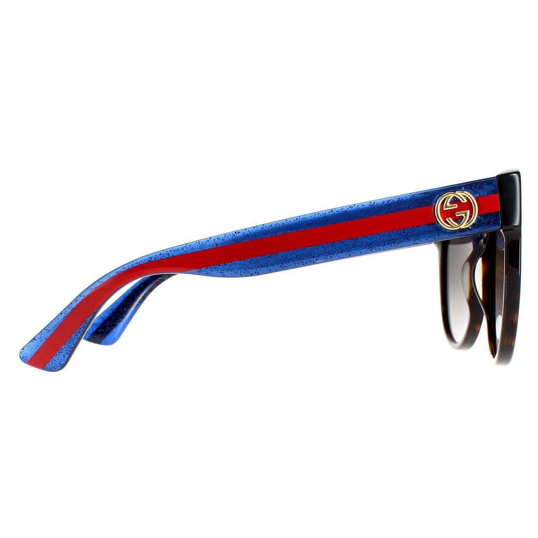 Gucci Sunglasses GG0035SN 004 Havana with Blue and Red Brown Gradient