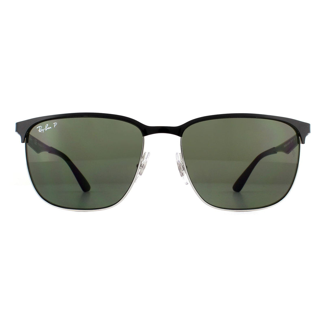 Ray-Ban Sunglasses 3569 90049A Black Silver Green Polarized