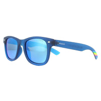 Polaroid Kids Sunglasses PLD 8009/N UJO JY Blue Transparent Blue Mirror Polarized