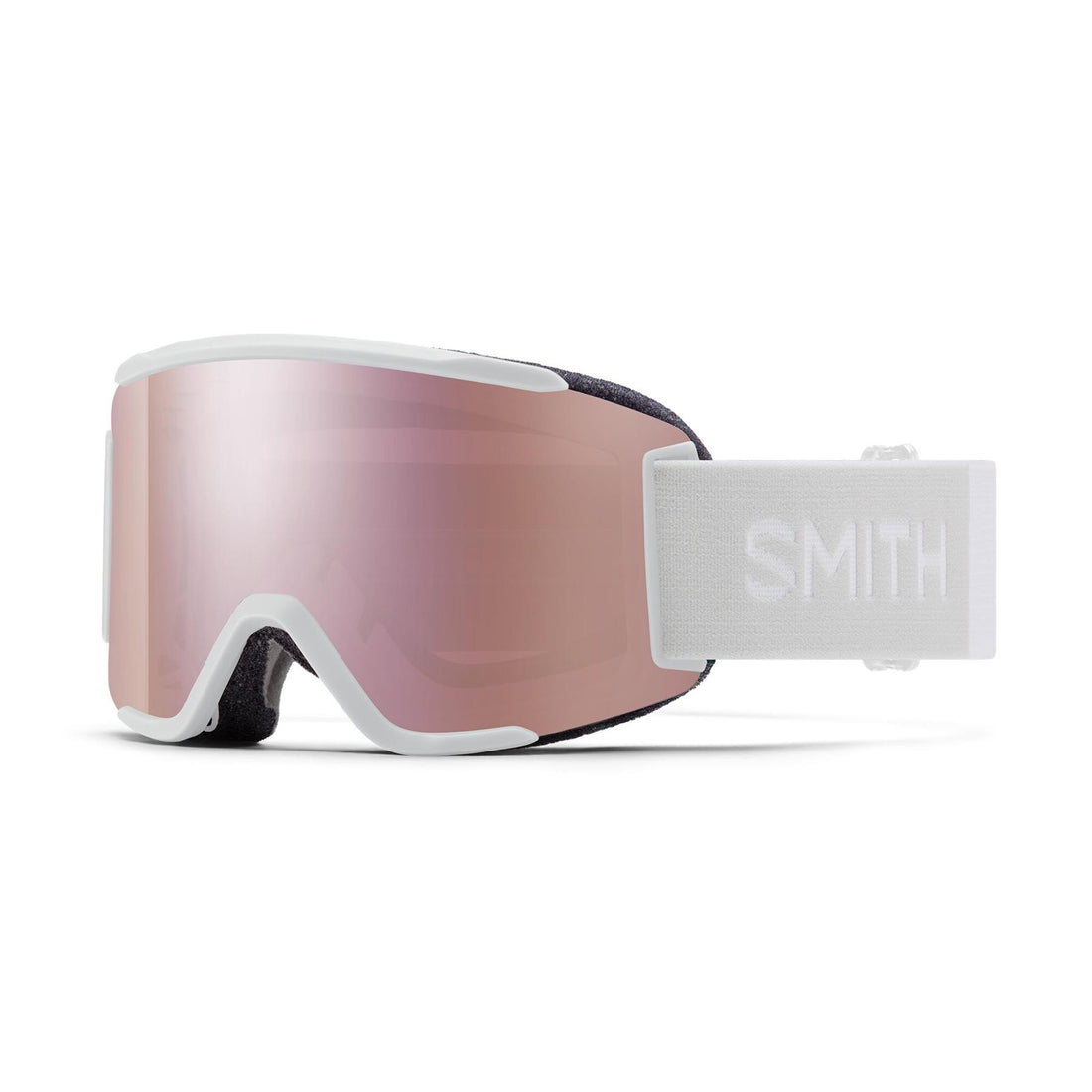 Smith Ski Goggles Squad S 33F M5 White Vapor ChromaPop Everyday Rose Gold Mirror & Clear