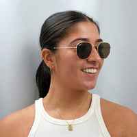 Ray-Ban Sunglasses Hexagonal 3548N 001/57 Gold Brown Polarized 51mm