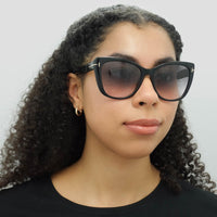 Tom Ford Sunglasses FT0937 Nora 01B Shiny Black Smoke Gradient