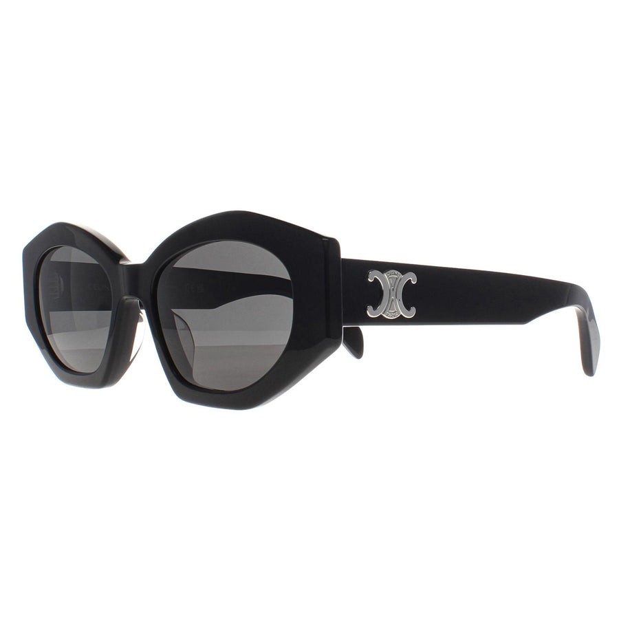 Celine Sunglasses Triomphe CL40238U 01A Shiny Black Smoke Grey