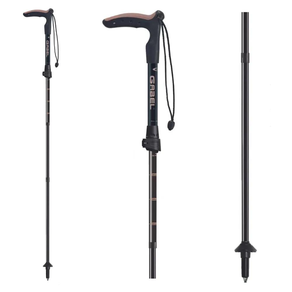 Gabel Trekking Poles Explorer Wired FL XTL Black FoldingTelescopic