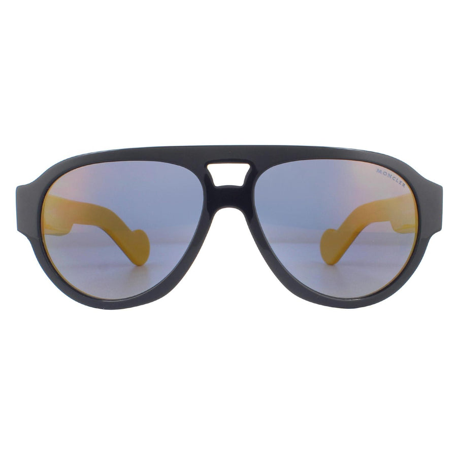 Moncler ML0095 Sunglasses Blue Yellow / Blue Smoke Polarized
