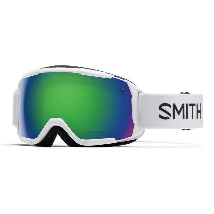 Smith Ski Goggles Grom 7CK C5 White Green Sol-X Mirror