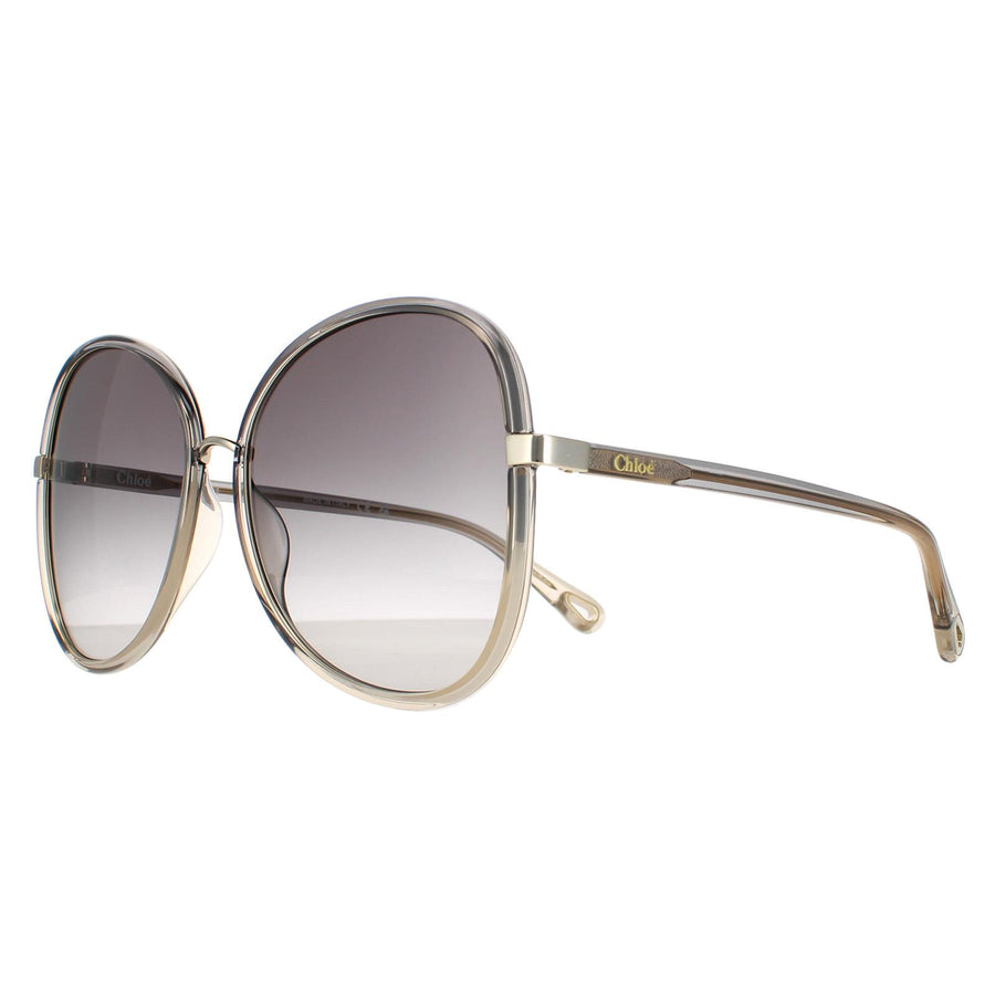 Chloe Sunglasses CH0030S Franky 001 Grey to Brown Crystal Fade and Gold Grey Gradient