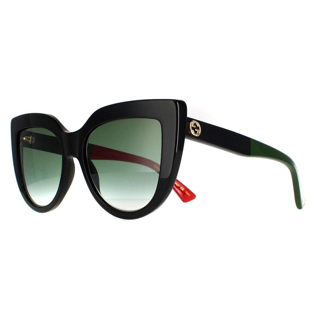 Gucci Sunglasses GG0164SN 003 Black with Red and Green Green Gradient