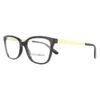 Dolce & Gabbana Glasses Frames DG3317 3218 Glitter Gold Striped Black Women
