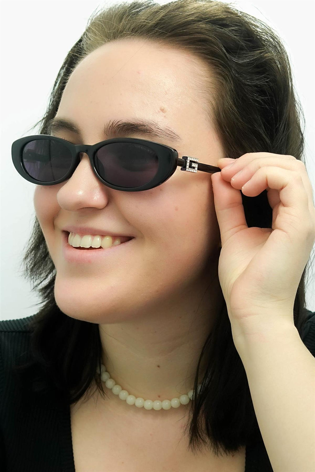 Gucci Sunglasses GG1680S 002 Black with Silver Crystal Stud Detail Grey