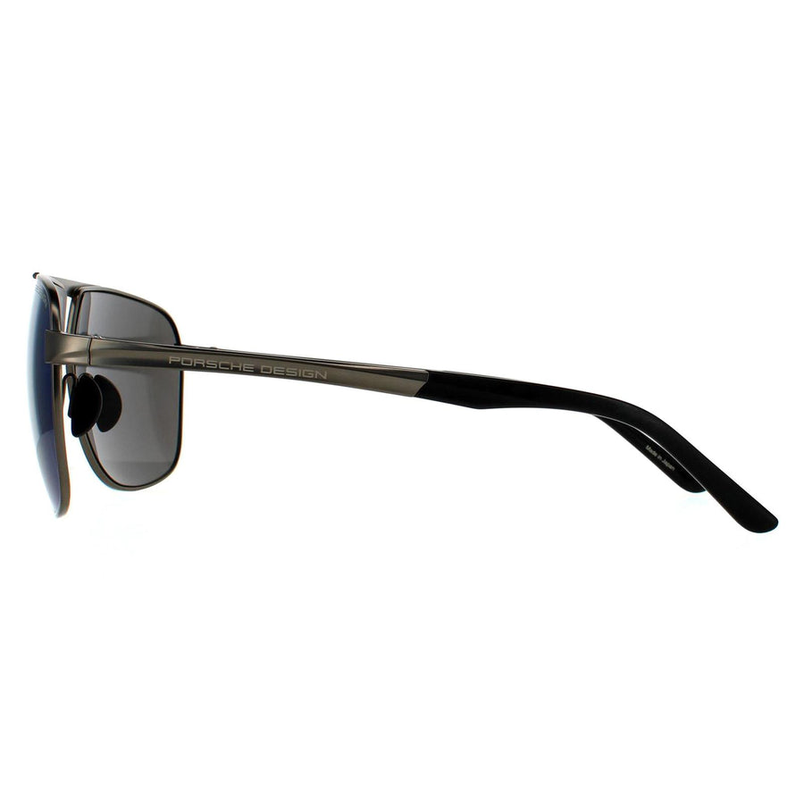 Porsche Design Sunglasses P8665 C Gun Dark Blue Mirrored
