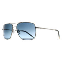 Oliver Peoples Sunglasses OV1150S Clifton 5036S3 Silver Blue Gradient Polarized