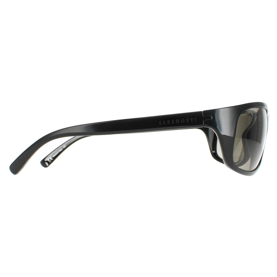 Serengeti Sunglasses Bormio 8168 Shiny Black Polarized PhD CPG