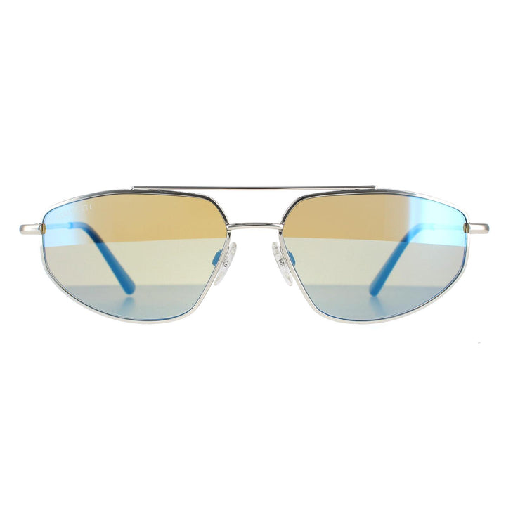 Serengeti Marlon Sunglasses Shiny Silver / Mineral Polarized 555nm Blue