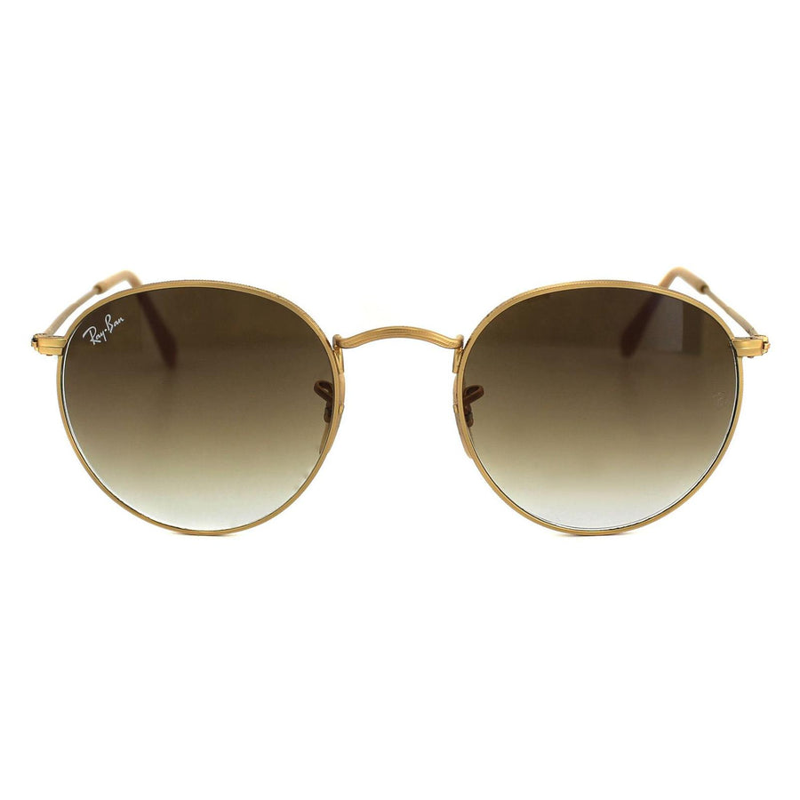 Ray-Ban Round Metal RB3447 Sunglasses Gold Light Brown Gradient 50