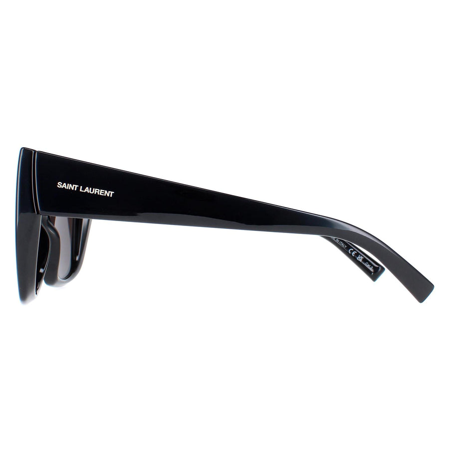 Saint Laurent Sunglasses SL 552 001 Shiny Black Solid Grey