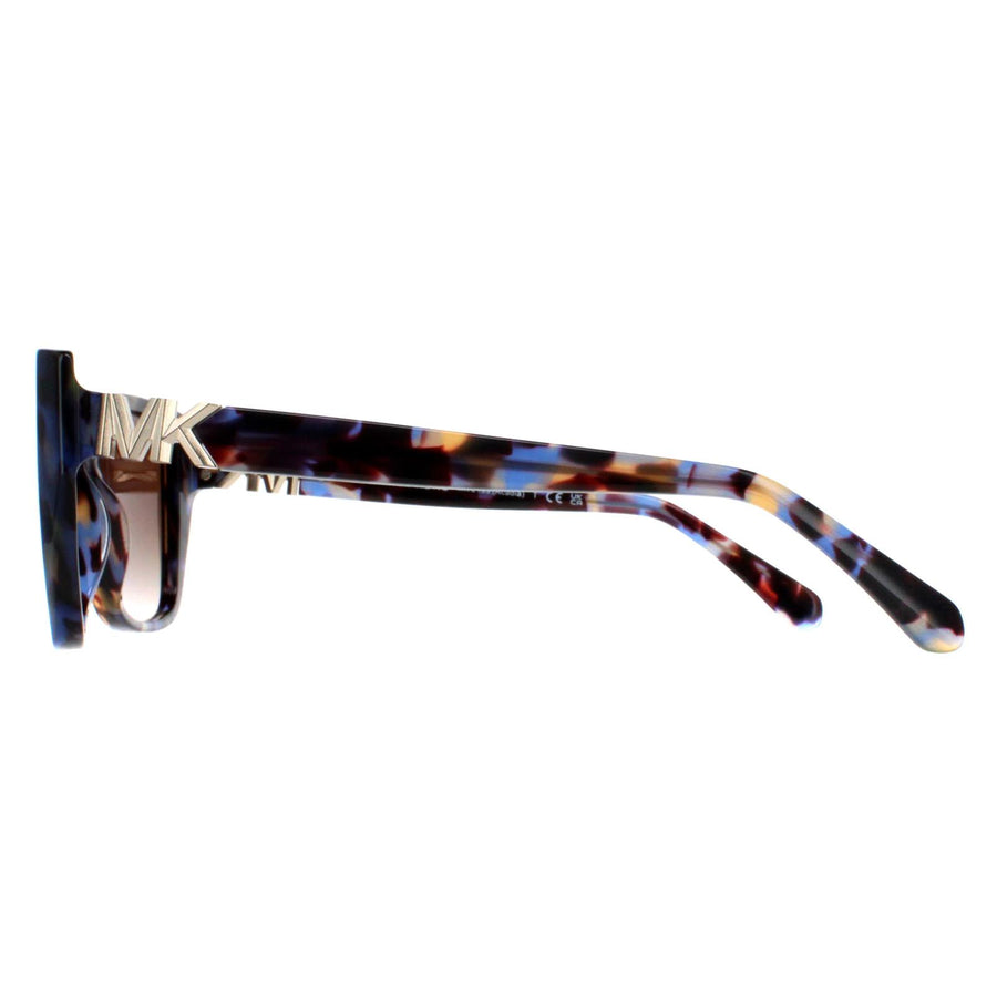 ? Michael Kors Acadia Blue With Brown Lenses and Gold Logos Oversized Sunglasses Michael Kors Acadia XL (55 - 17) with Brown lenses and Blue  main image 2