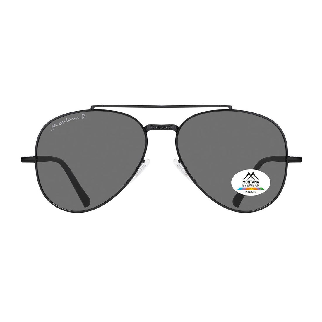 Montana Sunglasses MP185 E Shiny Black Smoke Grey Polarized
