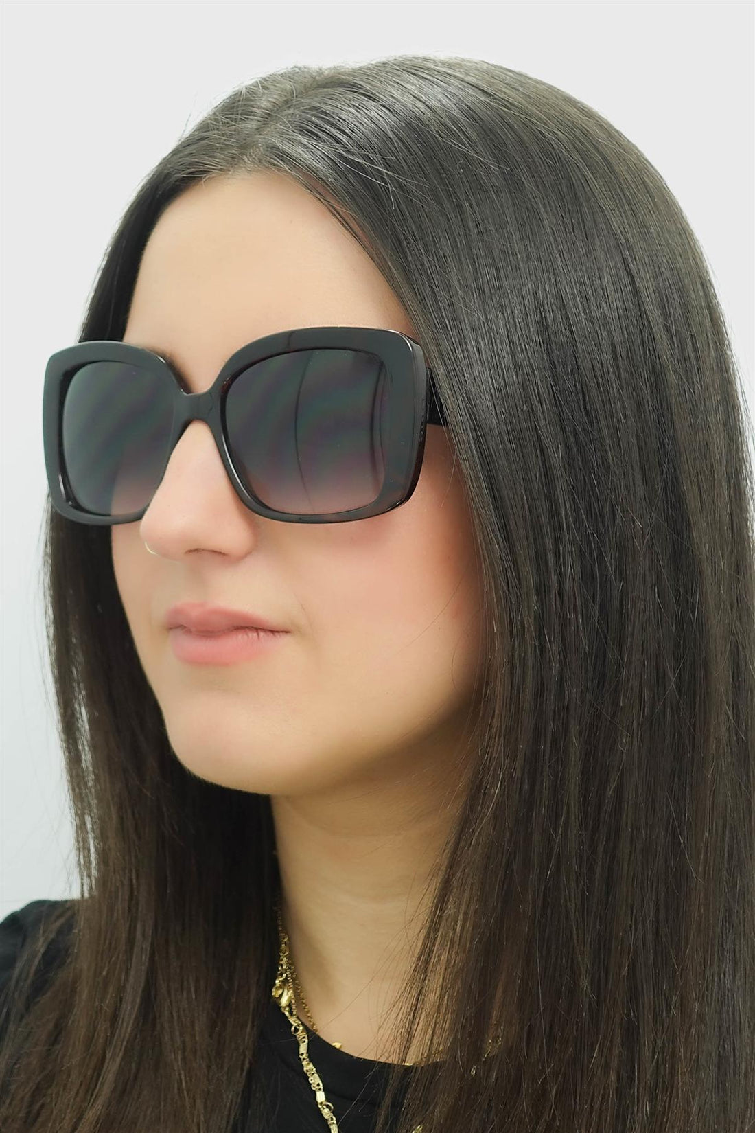 Karen Millen Sunglasses KM5056 103 Dark Havana Grey