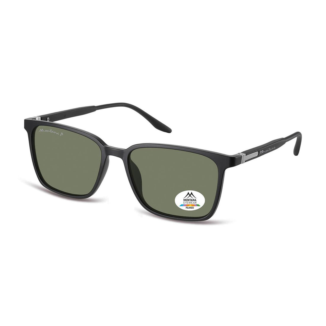 Montana Sunglasses MP186 B Matte Black G-15 Green Polarized