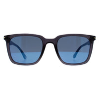 Police Sunglasses SPLL80 Champ 4 705B Shiny Transparent Dark Grey Smoke Mirror Blue