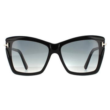 Tom Ford Sunglasses Leah FT0849 01B Shiny Black Smoke Gradient