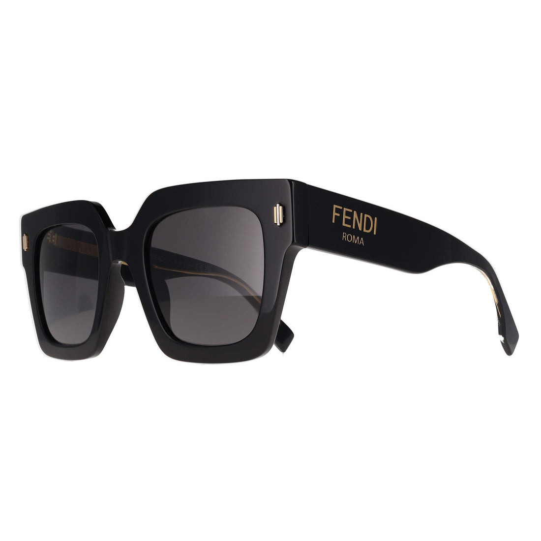 Fendi Sunglasses FE40101I Fendi Roma 01A Shiny Black Smoke Grey