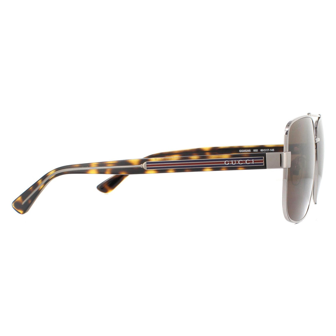 Gucci Sunglasses GG0529S 002 Ruthenium Havana Brown