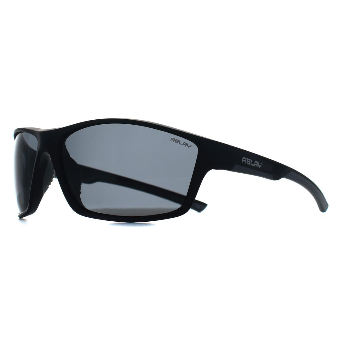 Relay Wrap Unisex Matte Black and Grey Grey Polarized Fastlane Sunglasses