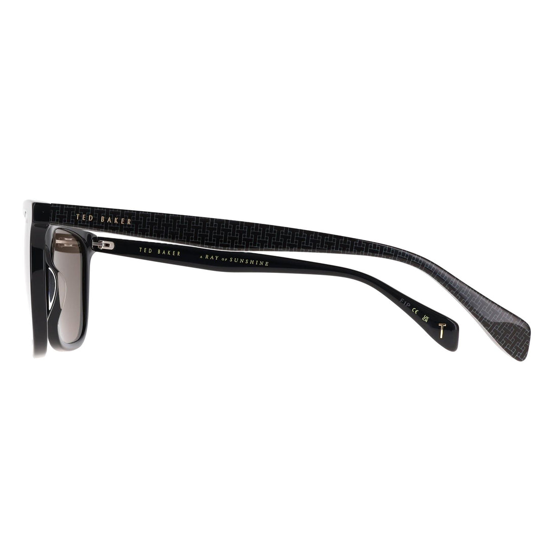 Ted Baker Sunglasses TB1724 Jacobe 001 Gloss Solid Black Green