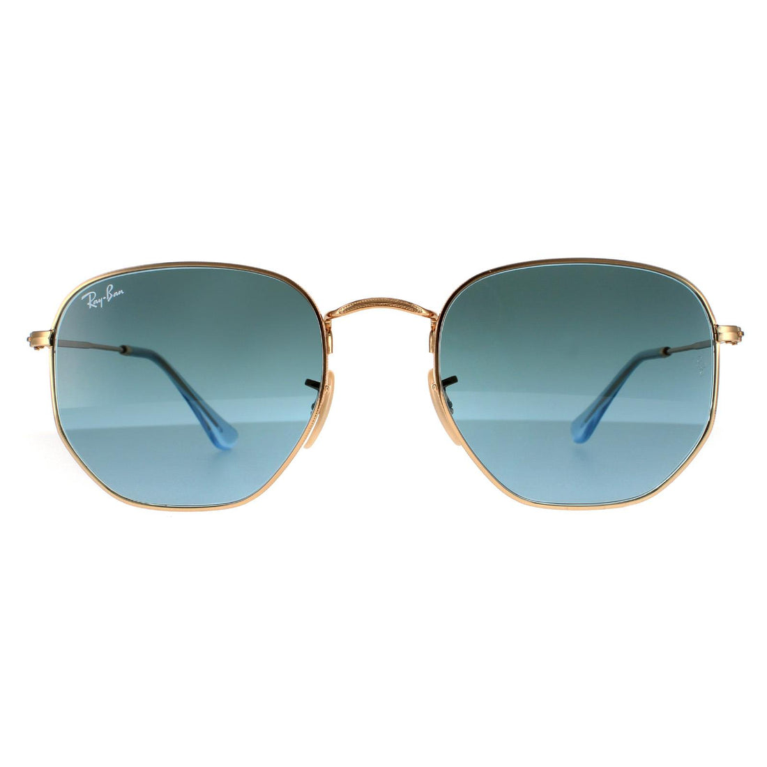 Ray-Ban Hexagonal RB3548N Sunglasses Gold Blue Grey Gradient