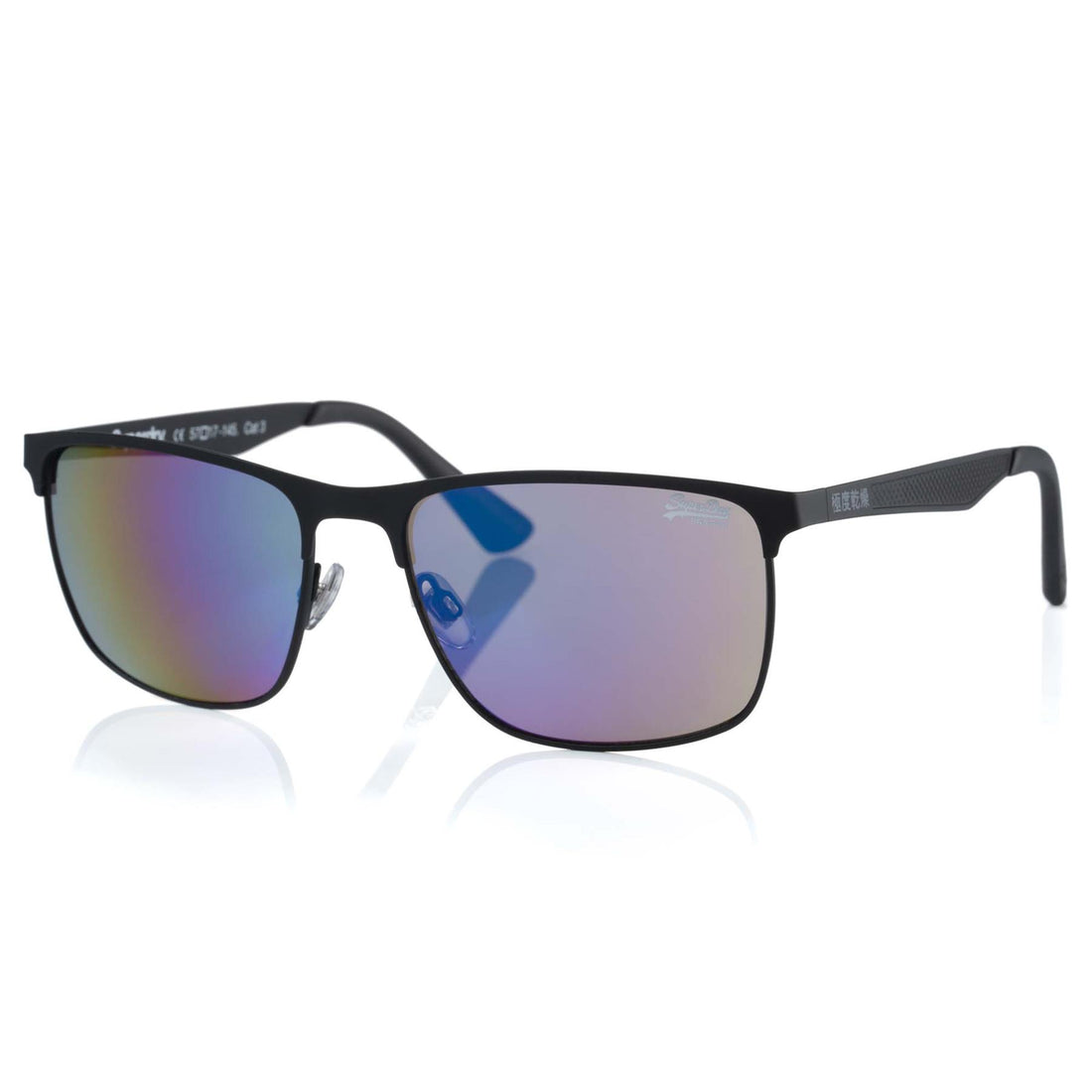 Superdry Sunglasses SDS Ace 004 Rubber Black Oil Slick Mirror