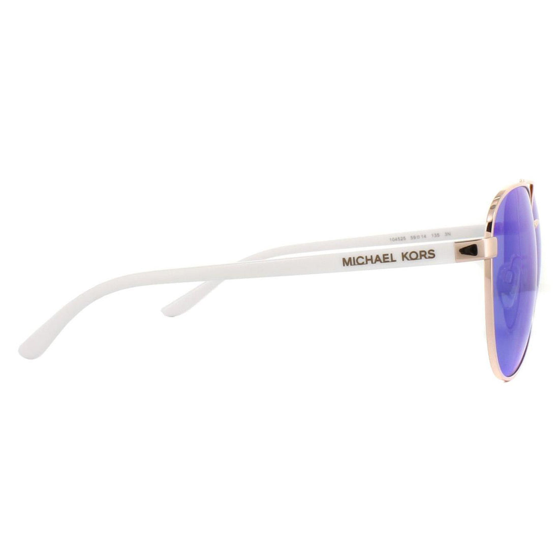 Michael Kors Sunglasses Hvar 5007 104525 Rose Gold White Blue Mirror
