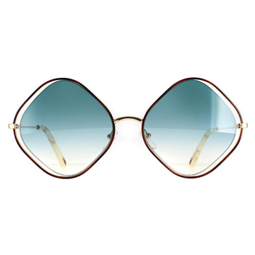Chloe CE159S Poppy Sunglasses Havana and Gold Blue Gradient